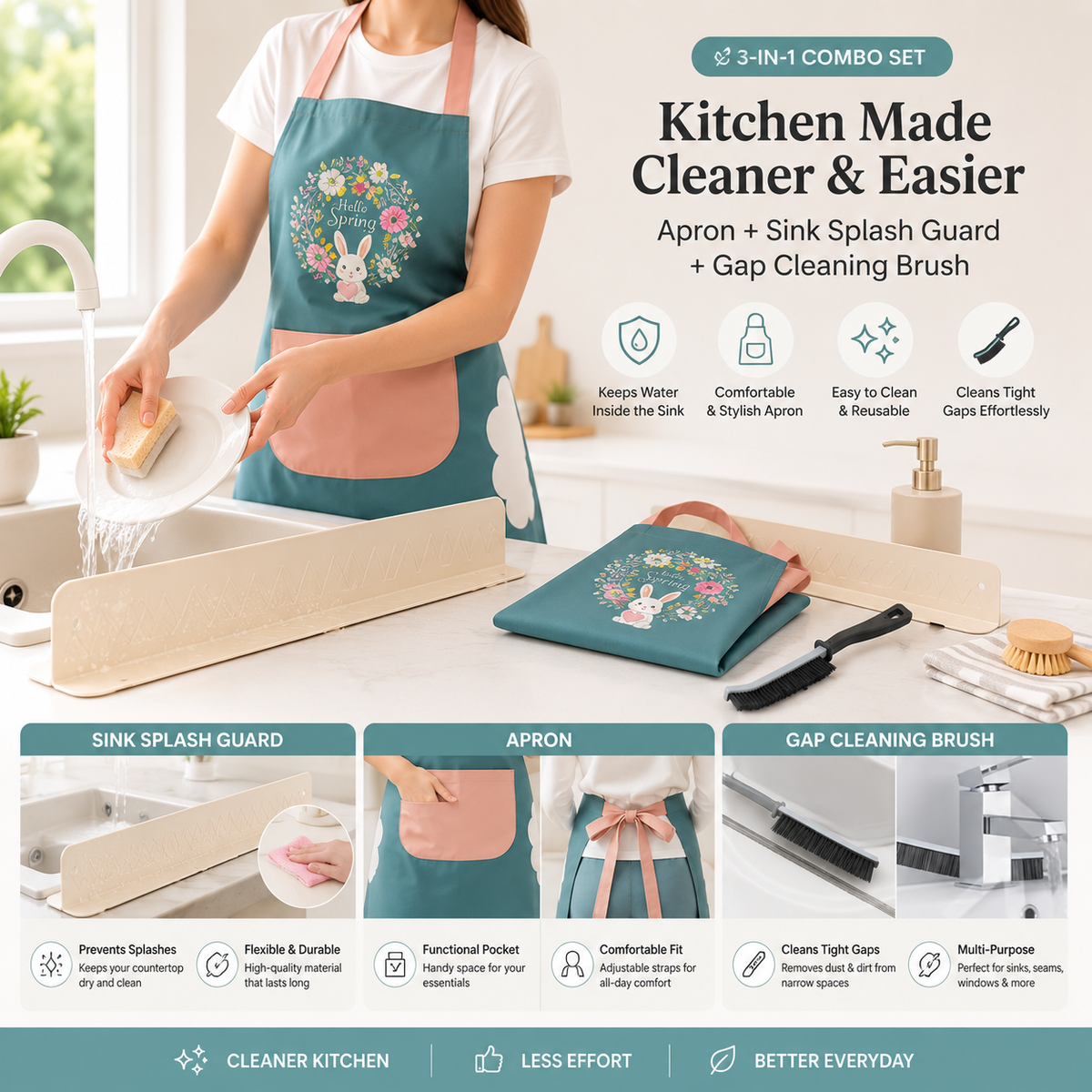 Sink Care Kit — Guard + Apron + Gap Brush